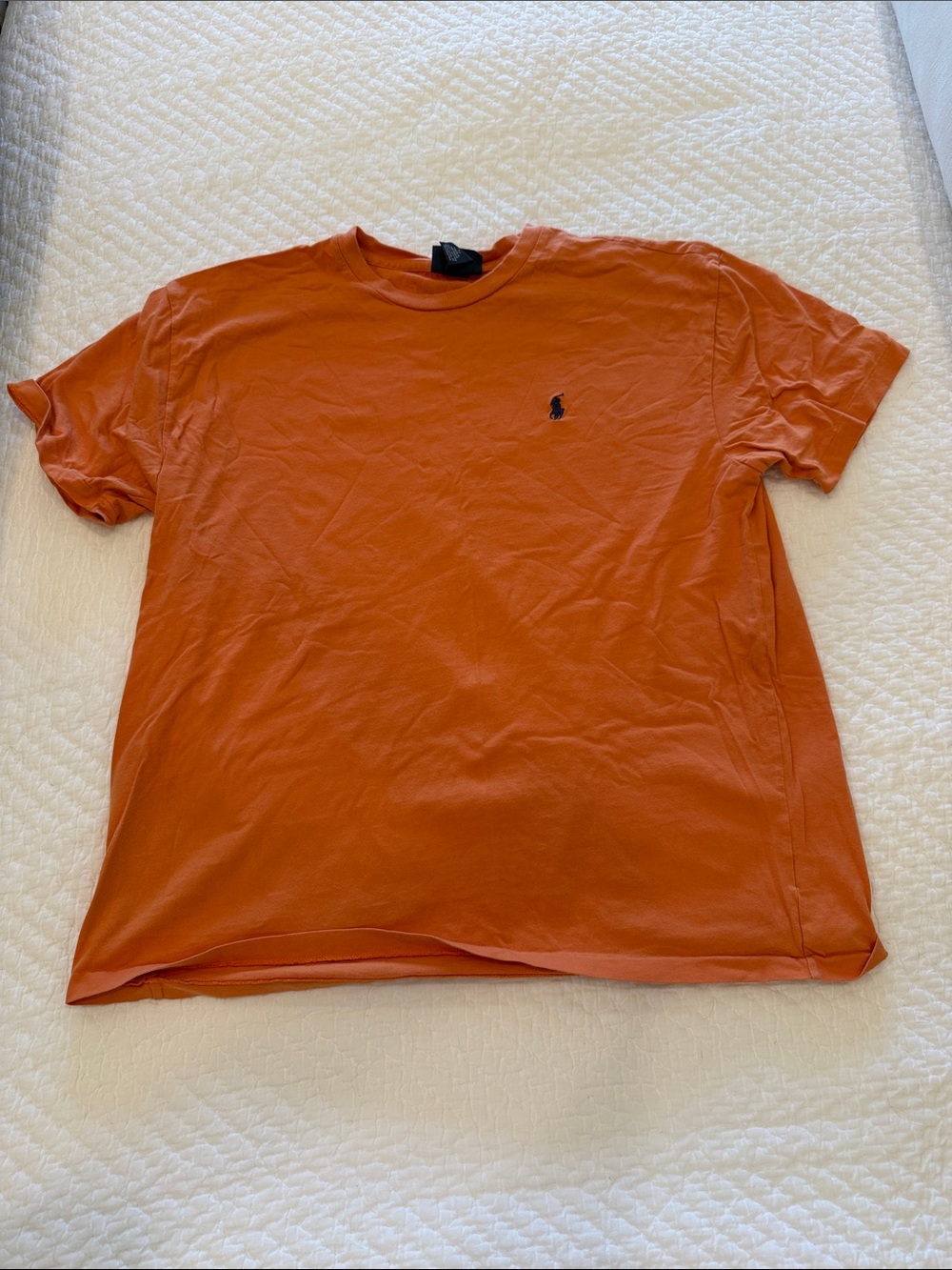 Polo by Ralph Lauren Orange Short Sleeve Crew Neck Tee with Polo Player Logo